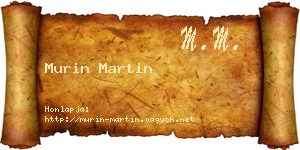 Murin Martin névjegykártya