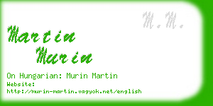 martin murin business card